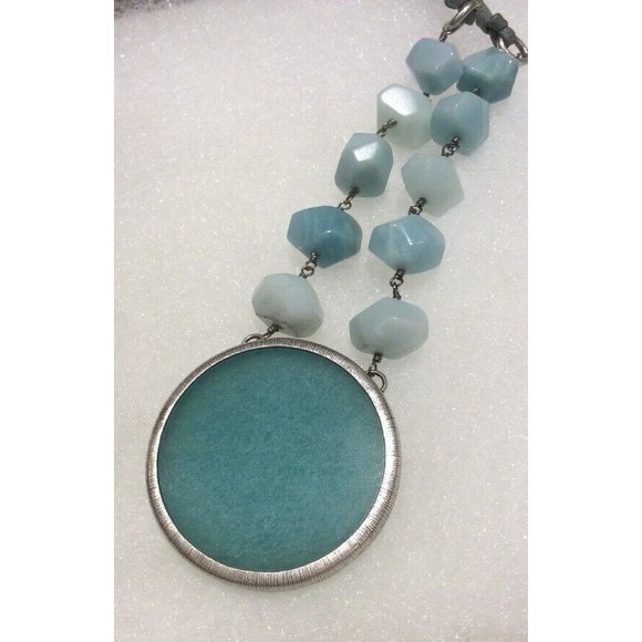 NEW~Silpada Sterling Silver Blue Quartzite Etched Pendant Necklace Retired - Picture 5 of 7